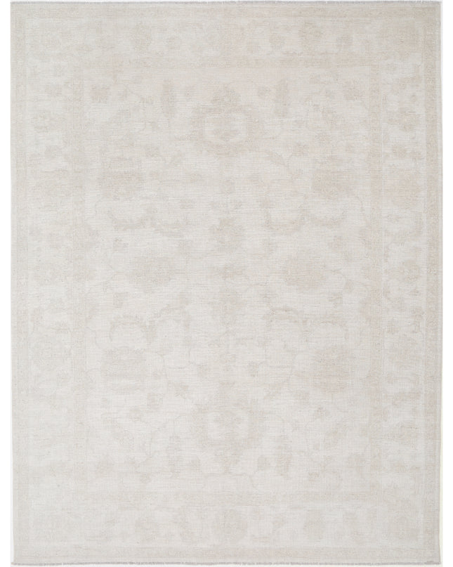 Oushak 8' 9" X 11' 8" Hand Knotted Wool Rug 8' 9" X 11' 8" (267 X 356) / Ivory / Wool