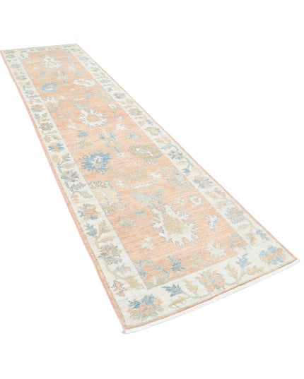 Oushak 3' 2" X 11' 10" Hand Knotted Wool Rug 3' 2" X 11' 10" (97 X 361) / Peach / Wool