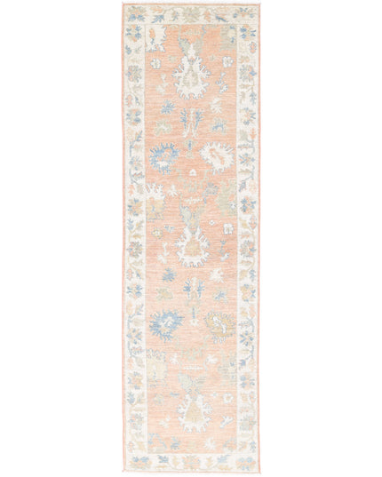 Oushak 3' 2" X 11' 10" Hand Knotted Wool Rug 3' 2" X 11' 10" (97 X 361) / Peach / Wool