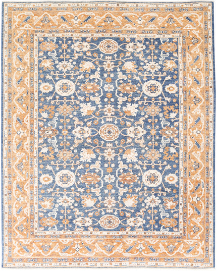 Oushak 8' 1" X 10' 3" Hand Knotted Wool Rug 8' 1" X 10' 3" (246 X 312) / Blue / Wool