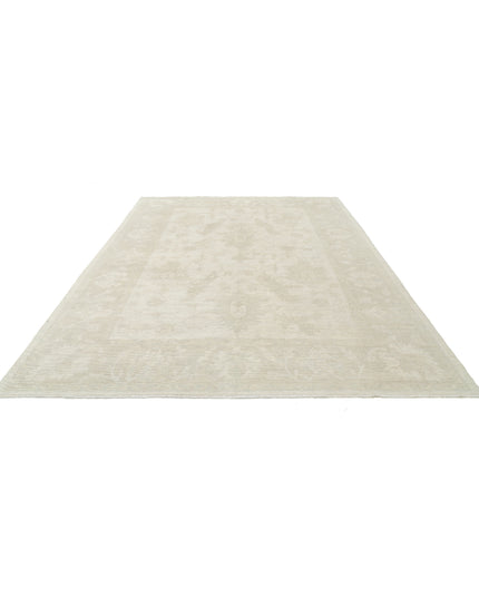 Oushak 8' 9" X 11' 9" Hand Knotted Wool Rug 8' 9" X 11' 9" (267 X 358) / Ivory / Wool