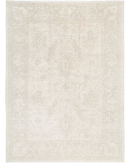 Oushak 8' 9" X 11' 9" Hand Knotted Wool Rug 8' 9" X 11' 9" (267 X 358) / Ivory / Wool