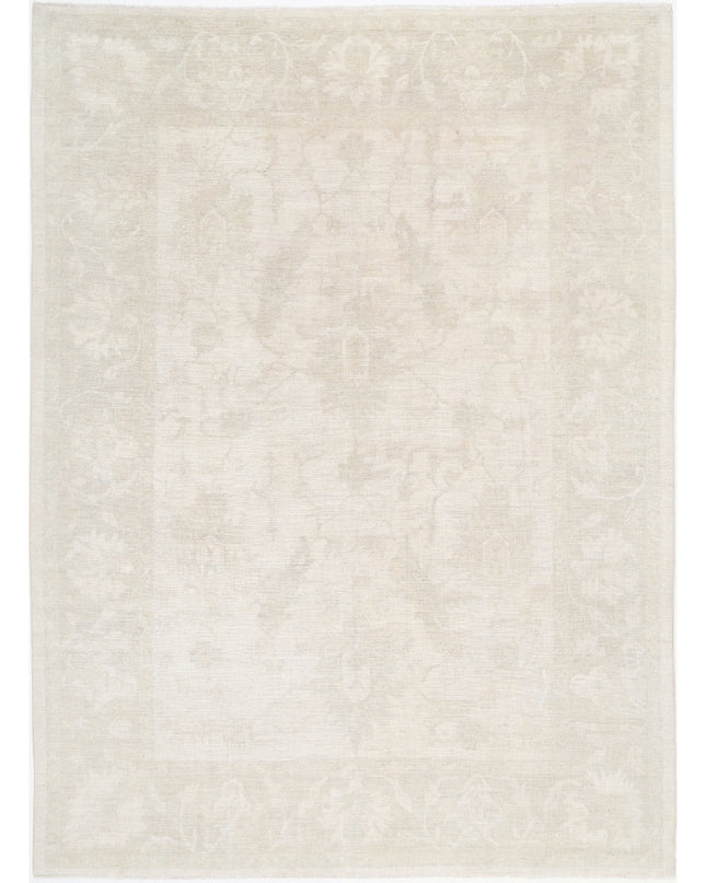 Oushak 8' 9" X 11' 9" Hand Knotted Wool Rug 8' 9" X 11' 9" (267 X 358) / Ivory / Wool