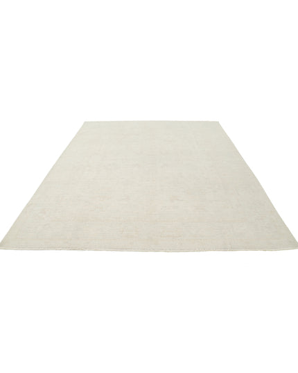 Oushak 8' 1" X 9' 9" Hand Knotted Wool Rug 8' 1" X 9' 9" (246 X 297) / Ivory / Wool