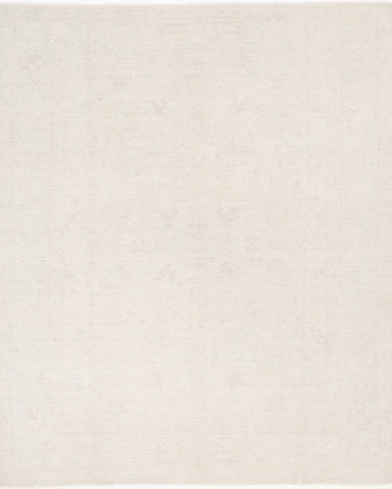 Oushak 8' 1" X 9' 9" Hand Knotted Wool Rug 8' 1" X 9' 9" (246 X 297) / Ivory / Wool