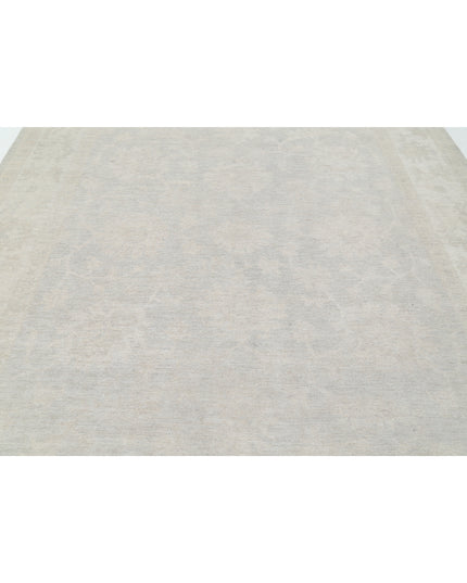Oushak 9' 0" X 10' 11" Hand Knotted Wool Rug 9' 0" X 10' 11" (274 X 333) / Silver / Wool