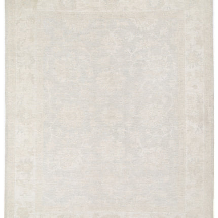 Oushak 9' 0" X 10' 11" Hand Knotted Wool Rug 9' 0" X 10' 11" (274 X 333) / Silver / Wool