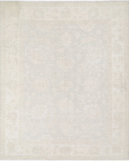 Oushak 9' 0" X 10' 11" Hand Knotted Wool Rug 9' 0" X 10' 11" (274 X 333) / Silver / Wool