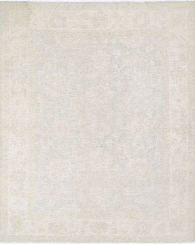 Oushak 9' 0" X 10' 11" Hand Knotted Wool Rug 9' 0" X 10' 11" (274 X 333) / Silver / Wool