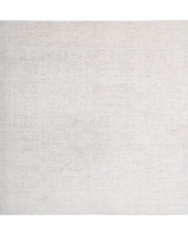 Oushak 7' 7" X 7' 10" Hand Knotted Wool Rug 7' 7" X 7' 10" (231 X 239) / Silver / Wool