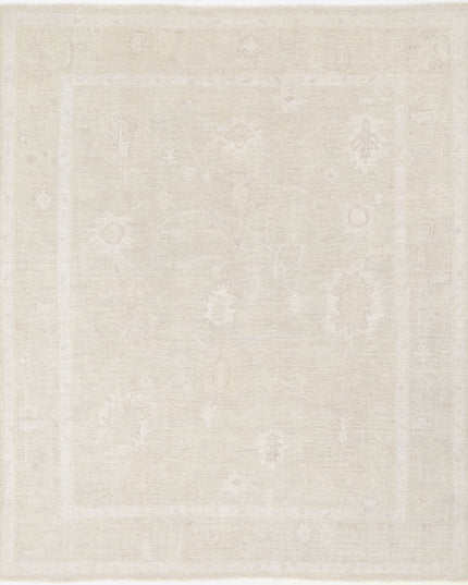 Oushak 7' 10" X 9' 8" Hand Knotted Wool Rug 7' 10" X 9' 8" (239 X 295) / Beige / Wool