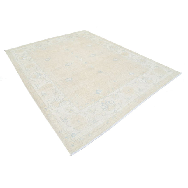 Oushak 7' 8" X 9' 8" Hand Knotted Wool Rug 7' 8" X 9' 8" (234 X 295) / Brown / Ivory
