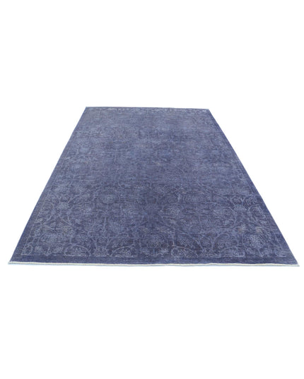 Overdye 6' 7" X 9' 7" Hand Knotted Wool & Bamboo Silk Rug 6' 7" X 9' 7" (201 X 292) / Blue / Wool & Bamboo Silk