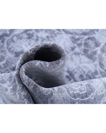 Overdye 6' 7" X 9' 7" Hand Knotted Wool & Bamboo Silk Rug 6' 7" X 9' 7" (201 X 292) / Blue / Wool & Bamboo Silk