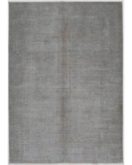 Overdye 5' 6" X 7' 9" Hand Knotted Wool Rug 5' 6" X 7' 9" (168 X 236) / Grey / Wool