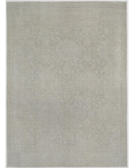 Overdye 8' 9" X 12' 4" Hand Knotted Wool Rug 8' 9" X 12' 4" (267 X 376) / Silver / Wool