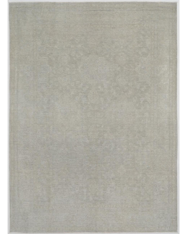 Overdye 8' 9" X 12' 4" Hand Knotted Wool Rug 8' 9" X 12' 4" (267 X 376) / Silver / Wool