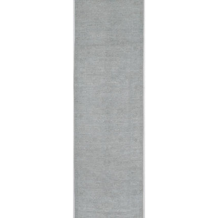 Overdye 2' 10" X 11' 10" Hand Knotted Wool Rug 2' 10" X 11' 10" (86 X 361) / Grey / Wool