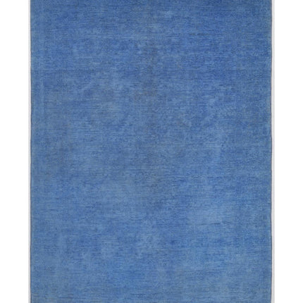 Overdye 5' 2" X 7' 8" Hand Knotted Wool Rug 5' 2" X 7' 8" (158 X 234) / Blue / Wool