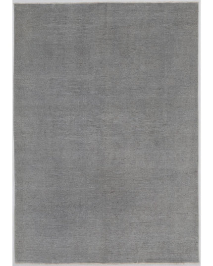 Overdye 5' 5" X 7' 10" Hand Knotted Wool Rug 5' 5" X 7' 10" (165 X 239) / Grey / Wool