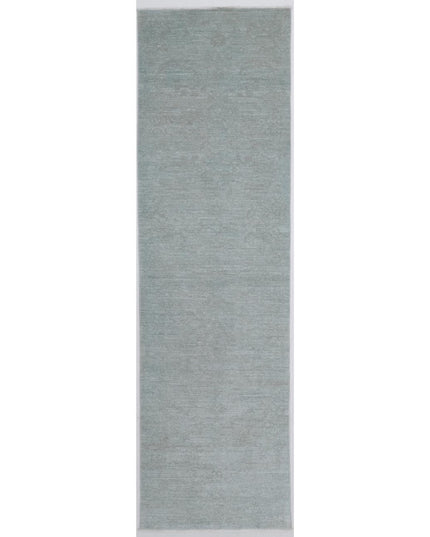 Overdye 2' 7" X 9' 8" Hand Knotted Wool Rug 2' 7" X 9' 8" (79 X 295) / Grey / Wool