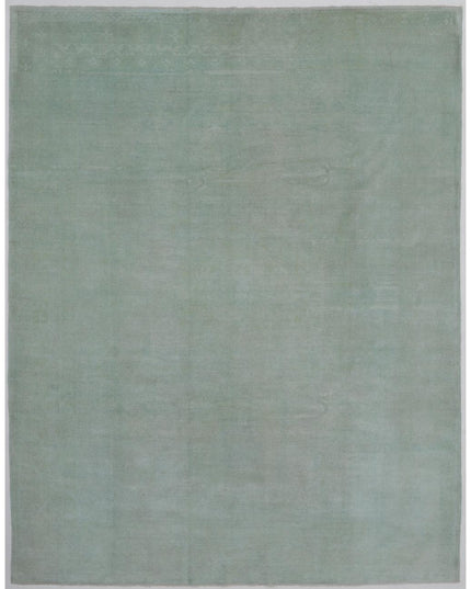 Overdye 8' 11" X 11' 5" Hand Knotted Wool Rug 8' 11" X 11' 5" (272 X 348) / Green / Wool