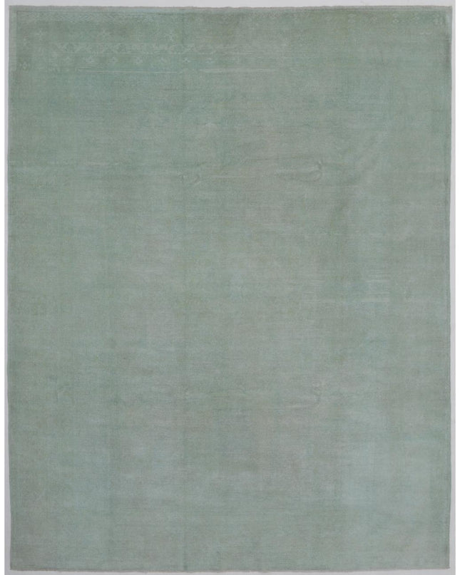 Overdye 8' 11" X 11' 5" Hand Knotted Wool Rug 8' 11" X 11' 5" (272 X 348) / Green / Wool
