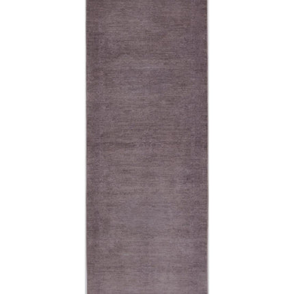 Overdye 2' 8" X 8' 3" Hand Knotted Wool Rug 2' 8" X 8' 3" (81 X 251) / Lilac / Wool