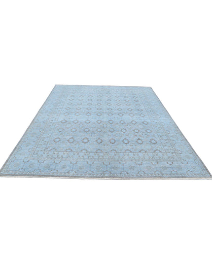 Overdye 7' 9" X 9' 9" Hand Knotted Wool Rug 7' 9" X 9' 9" (236 X 297) / Teal / Wool