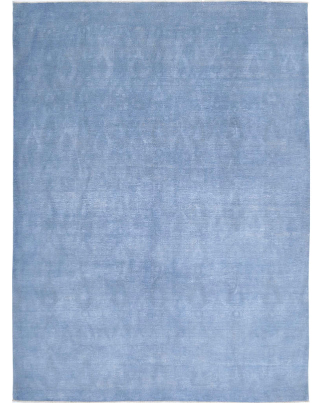 Overdye 8' 8" X 12' 0" Hand Knotted Wool Rug 8' 8" X 12' 0" (264 X 366) / Blue / Wool