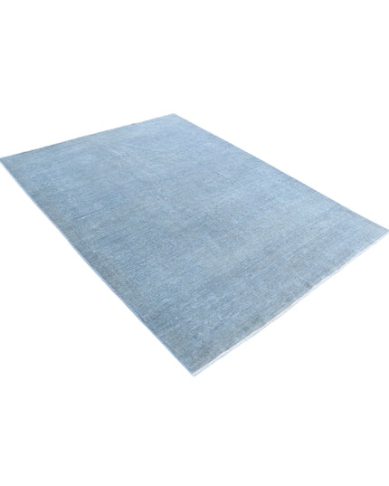 Overdye 5' 2" X 6' 11" Hand Knotted Wool Rug 5' 2" X 6' 11" (158 X 211) / Blue / Wool