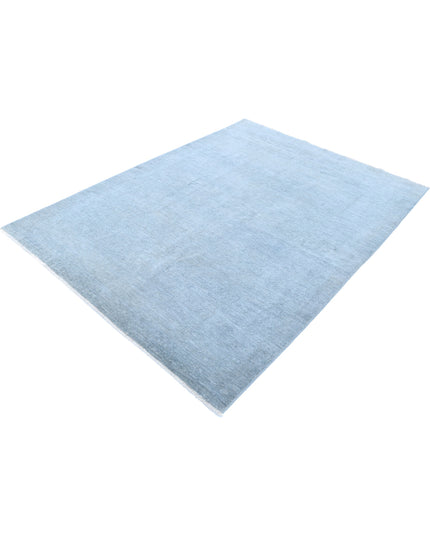 Overdye 5' 2" X 6' 11" Hand Knotted Wool Rug 5' 2" X 6' 11" (158 X 211) / Blue / Wool