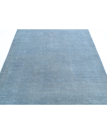 Overdye 5' 2" X 6' 11" Hand Knotted Wool Rug 5' 2" X 6' 11" (158 X 211) / Blue / Wool