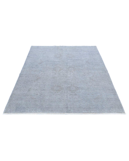 Overdye 4' 11" X 6' 3" Hand Knotted Wool Rug 4' 11" X 6' 3" (150 X 191) / Grey / Wool