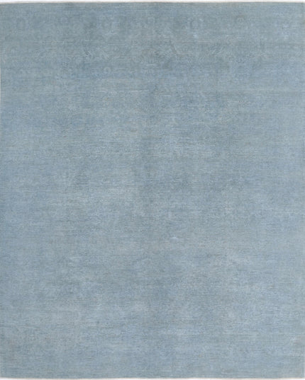 Overdye 7' 11" X 9' 8" Hand Knotted Wool Rug 7' 11" X 9' 8" (241 X 295) / Blue / Wool