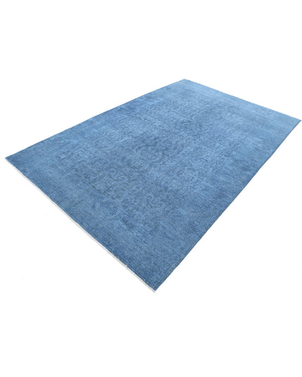 Overdye 5' 11" X 9' 2" Hand Knotted Wool Rug 5' 11" X 9' 2" (180 X 280) / Blue / Wool