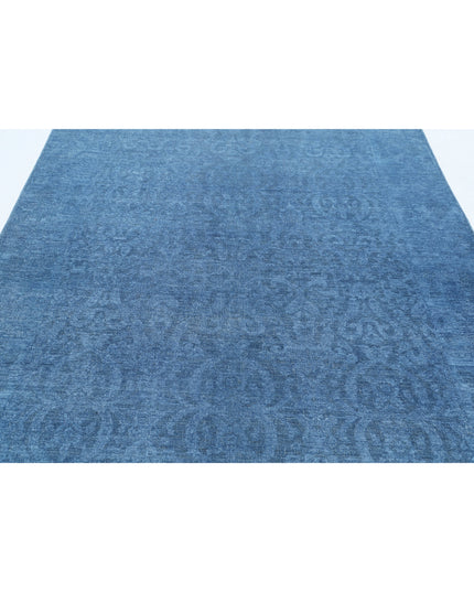 Overdye 5' 11" X 9' 2" Hand Knotted Wool Rug 5' 11" X 9' 2" (180 X 280) / Blue / Wool