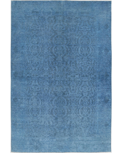 Overdye 5' 11" X 9' 2" Hand Knotted Wool Rug 5' 11" X 9' 2" (180 X 280) / Blue / Wool