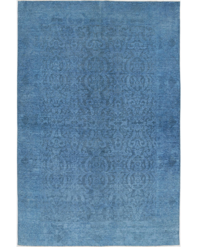 Overdye 5' 11" X 9' 2" Hand Knotted Wool Rug 5' 11" X 9' 2" (180 X 280) / Blue / Wool
