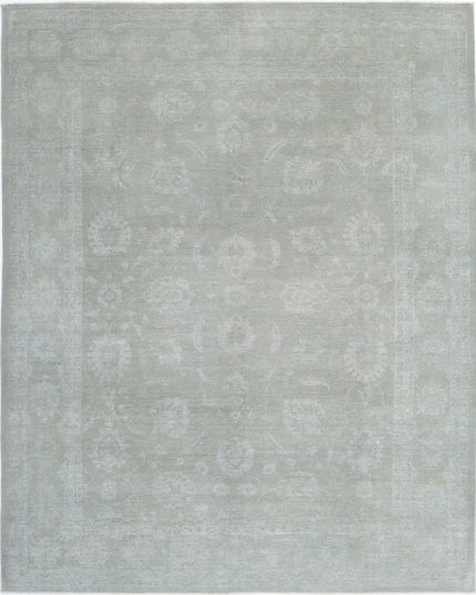 Overdye 9' 1" X 11' 4" Hand Knotted Wool Rug 9' 1" X 11' 4" (277 X 345) / Green / Wool