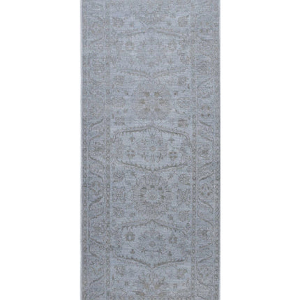 Overdye 2' 8" X 6' 11" Hand Knotted Wool Rug 2' 8" X 6' 11" (81 X 211) / Blue / Wool