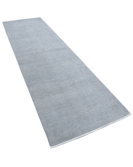 Overdye 3' 2" X 10' 7" Hand Knotted Wool Rug 3' 2" X 10' 7" (97 X 322) / Grey / Wool
