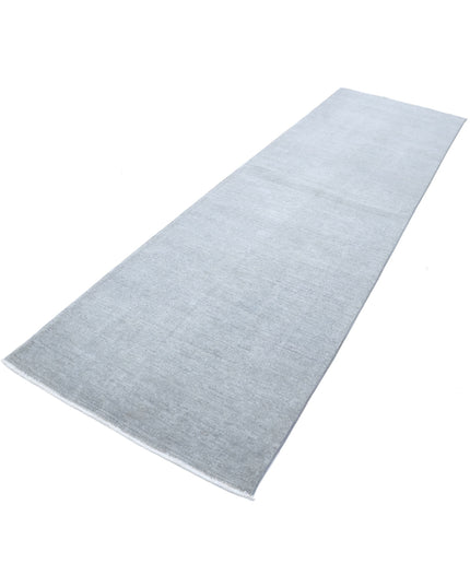 Overdye 3' 2" X 10' 7" Hand Knotted Wool Rug 3' 2" X 10' 7" (97 X 322) / Grey / Wool