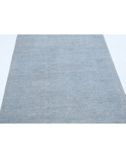 Overdye 3' 2" X 10' 7" Hand Knotted Wool Rug 3' 2" X 10' 7" (97 X 322) / Grey / Wool