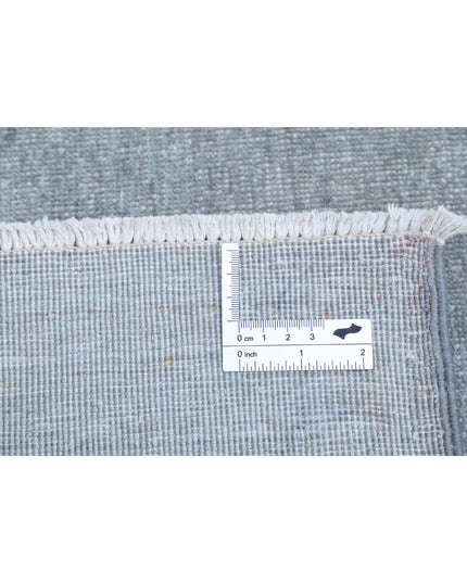 Overdye 3' 2" X 10' 7" Hand Knotted Wool Rug 3' 2" X 10' 7" (97 X 322) / Grey / Wool