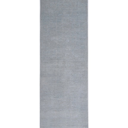 Overdye 3' 2" X 10' 7" Hand Knotted Wool Rug 3' 2" X 10' 7" (97 X 322) / Grey / Wool