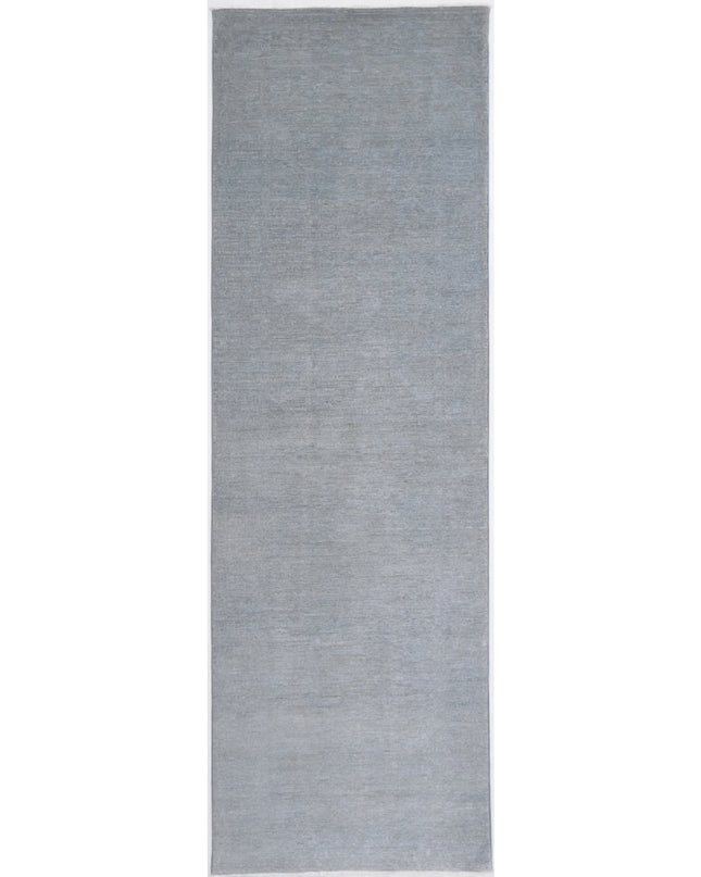 Overdye 3' 2" X 10' 7" Hand Knotted Wool Rug 3' 2" X 10' 7" (97 X 322) / Grey / Wool