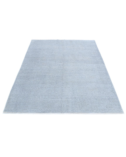 Overdye 4' 8" X 6' 4" Hand Knotted Wool Rug 4' 8" X 6' 4" (142 X 193) / Grey / Wool