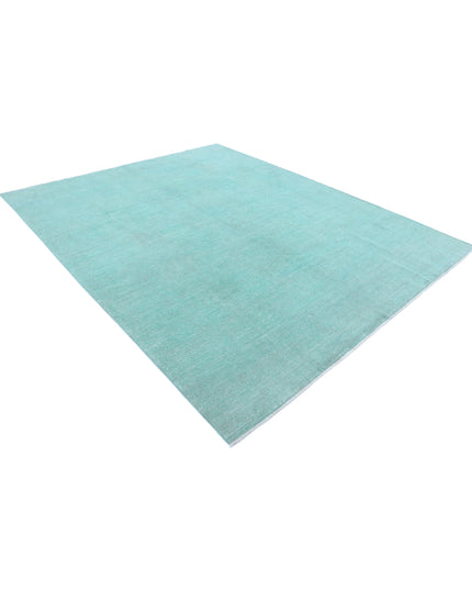 Overdye 8' 0" X 9' 11" Hand Knotted Wool Rug 8' 0" X 9' 11" (244 X 302) / Green / Wool