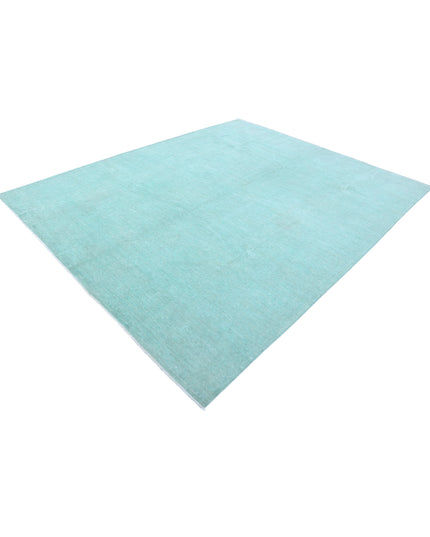 Overdye 8' 0" X 9' 11" Hand Knotted Wool Rug 8' 0" X 9' 11" (244 X 302) / Green / Wool